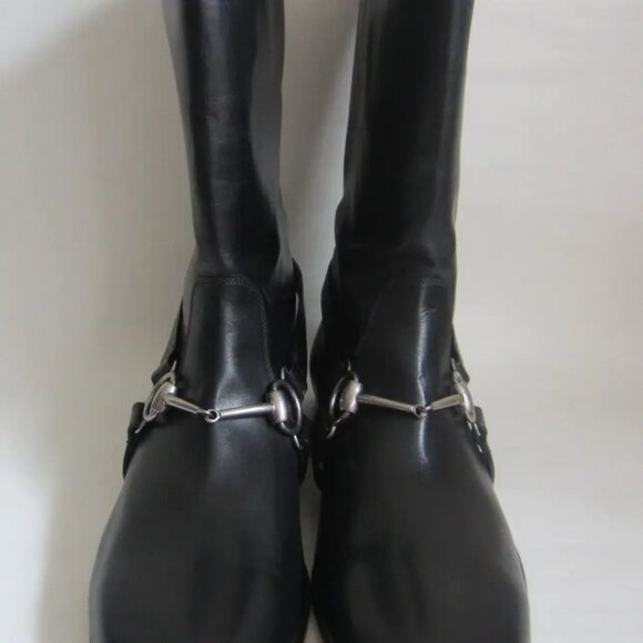 NEW DEADSTOCK with BOX Gucci Black Leather Horsebit Boots main image 12